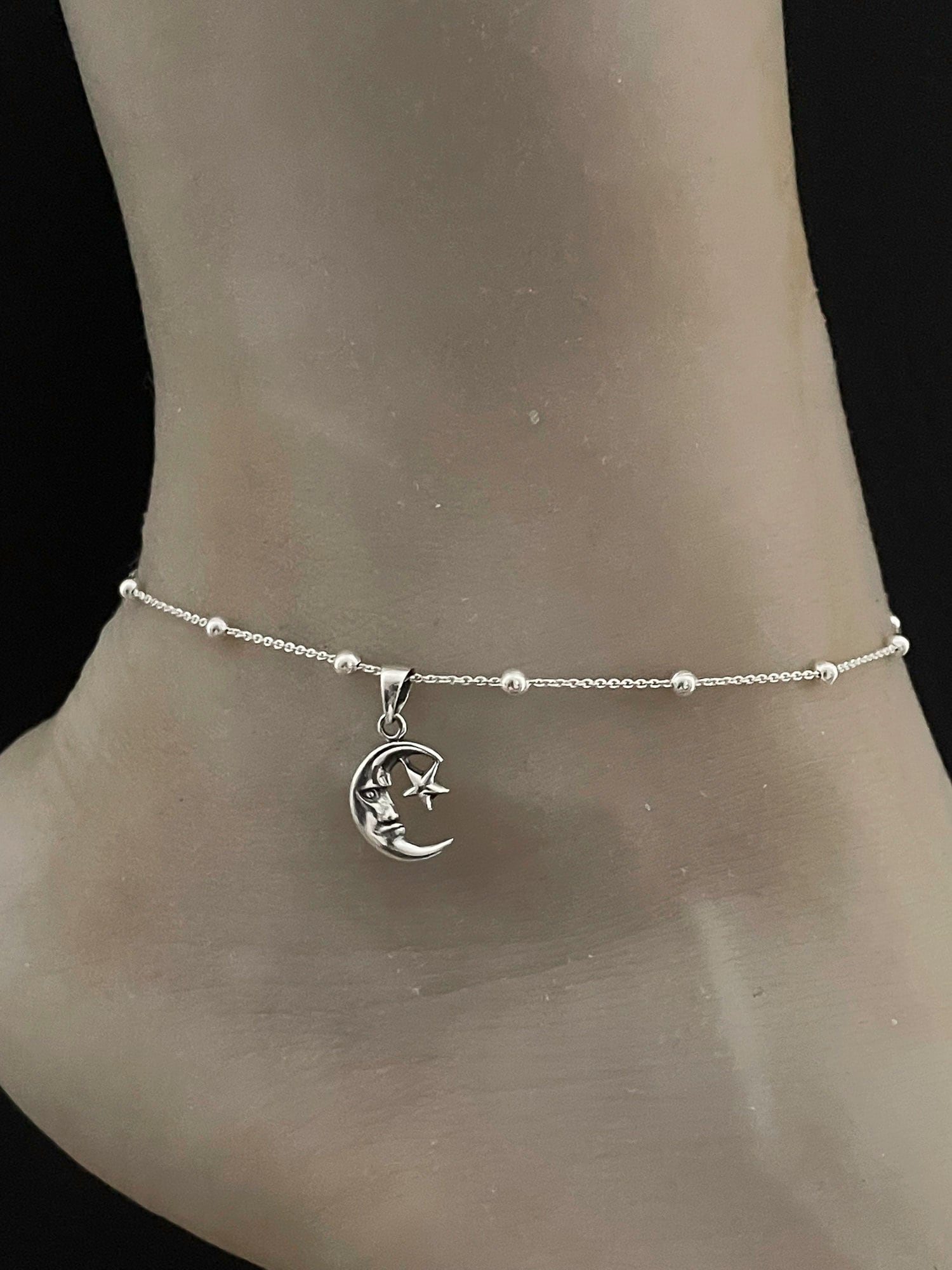 Star and hotsell moon anklet