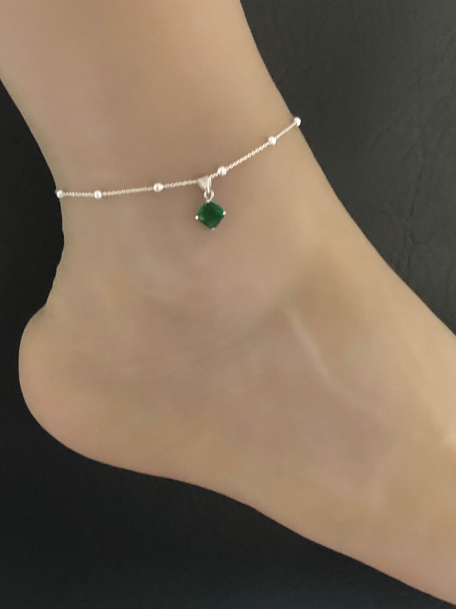 Emerald ankle bracelet Clearance