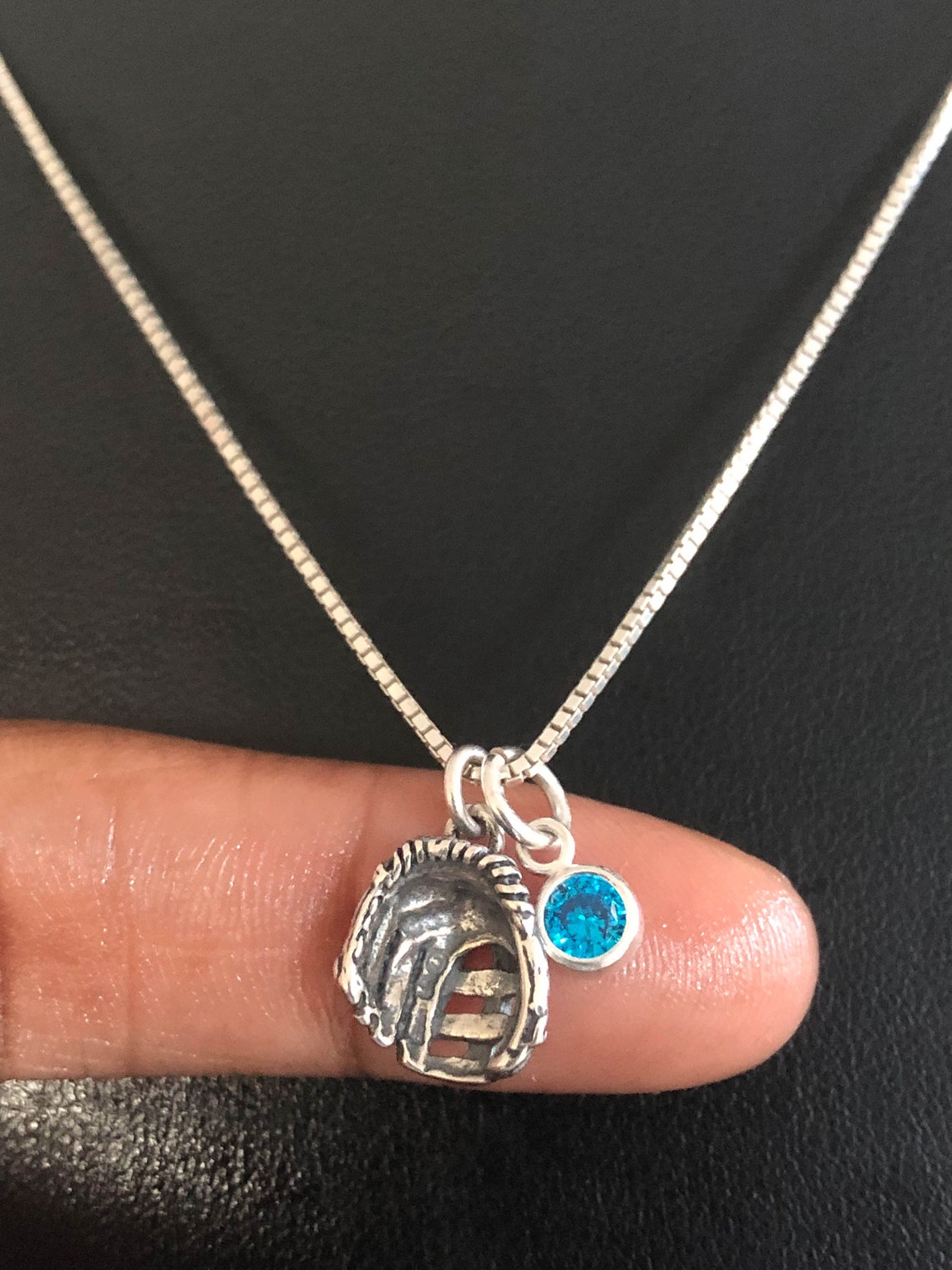 Baseball Glove Necklace Sterling Silver Baseball Glove Etsy