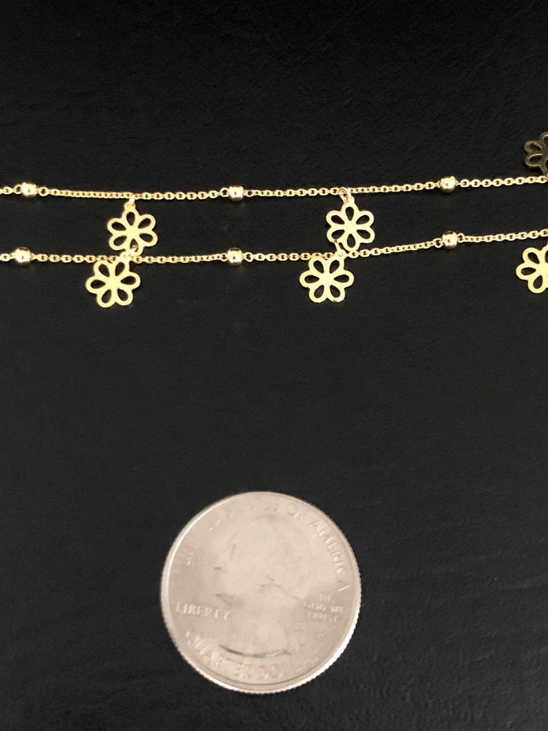 14K Gold Plated Over Sterling Silver Beaded Ankle Bracelet Etsy