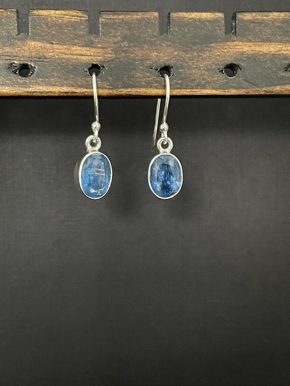 Buy Natural Blue Kyanite Earrings Sterling Silver Kyanite Dangle Earrings Kyanite Jewelry February Birthstone Jewelry Crystal Stone Earrings Online in India Etsy