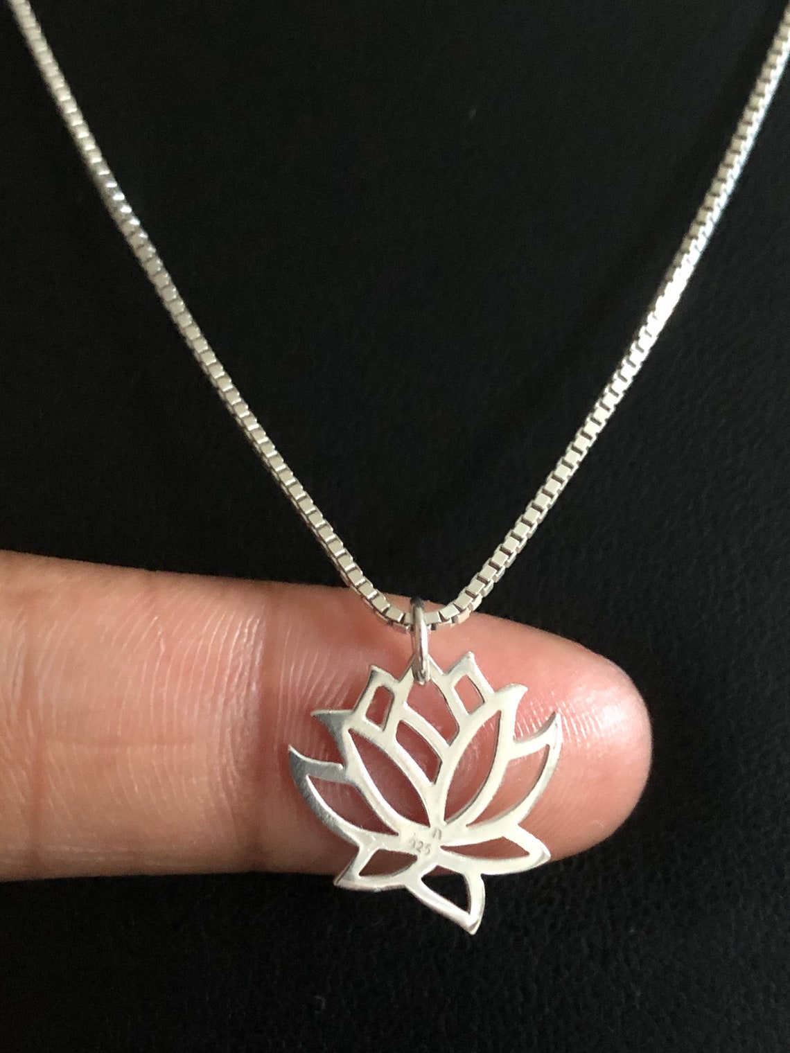 Lotus Flower Necklace Sterling Silver Blooming Lotus Pendant Etsy