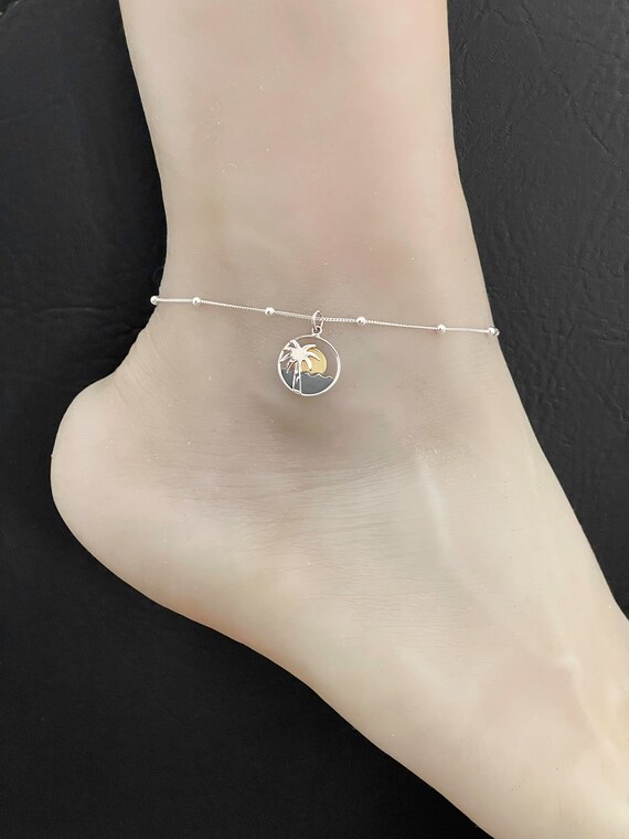 Palm tree ankle bracelet sale