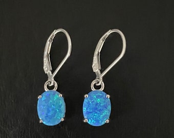 Blue Opal Earrings - Etsy