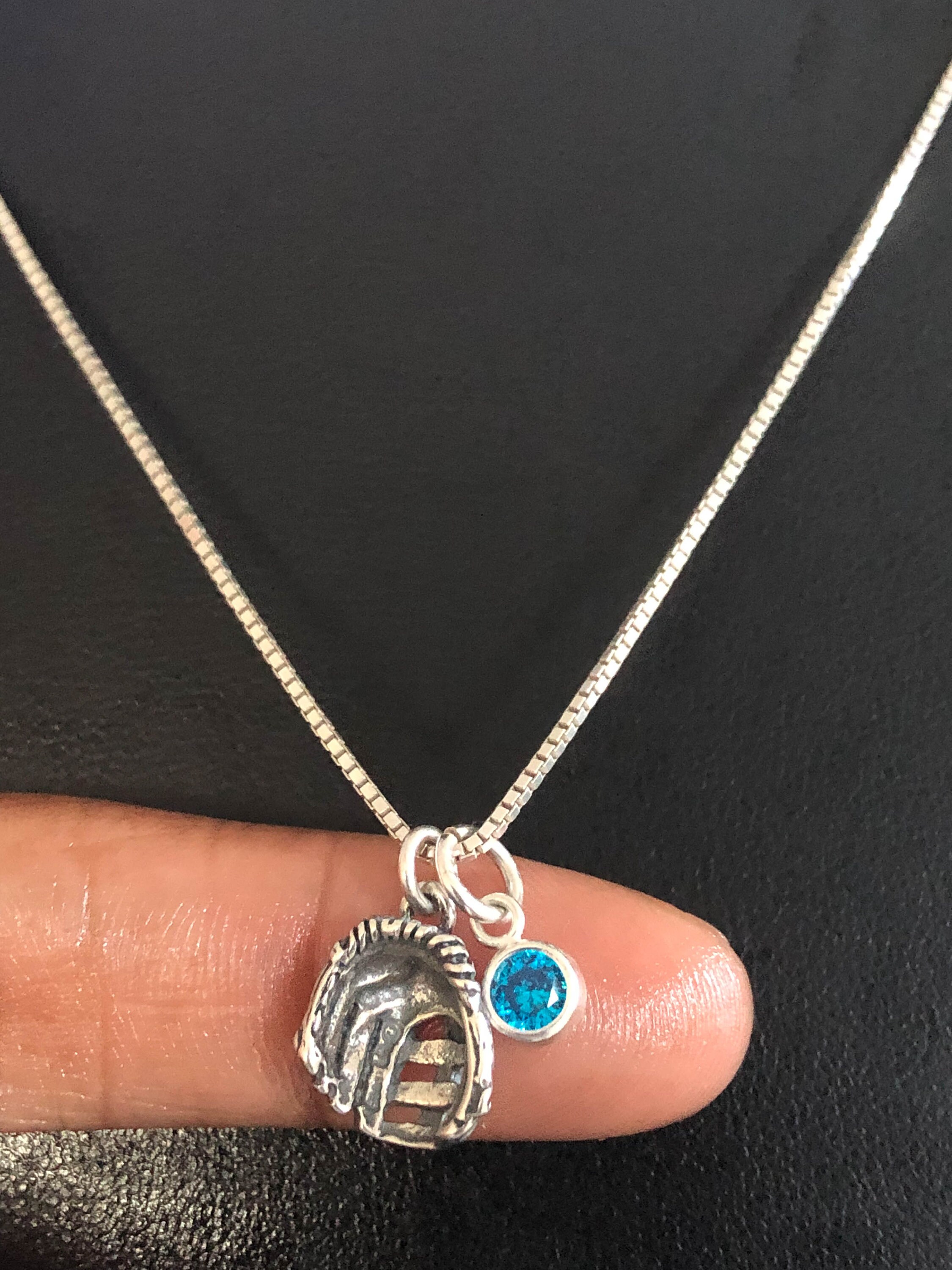 Baseball Glove Necklace Sterling Silver Baseball Glove Etsy