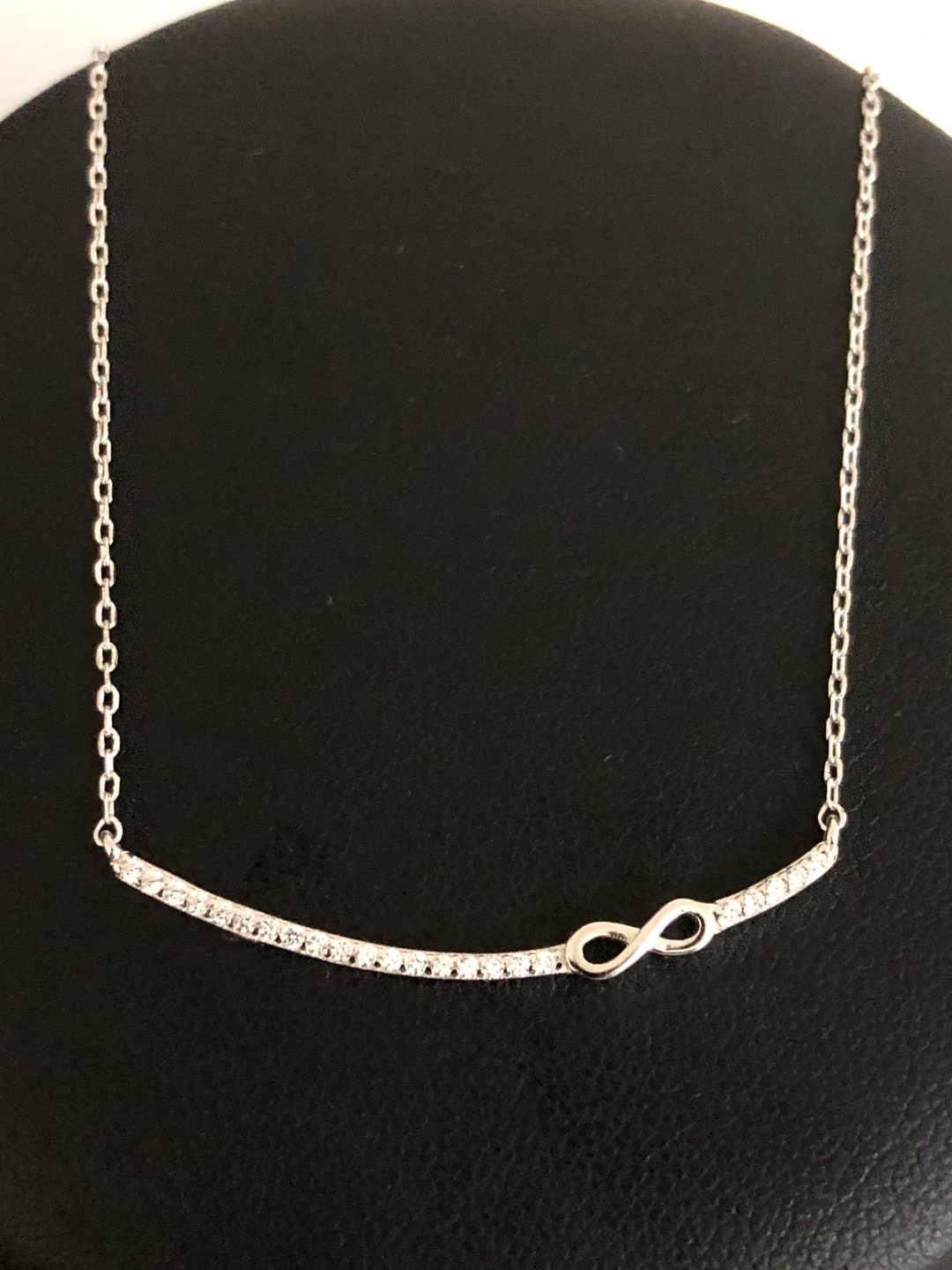 Infinity Necklace in Sterling Silver - Small Asymmetrical Infinity Lin