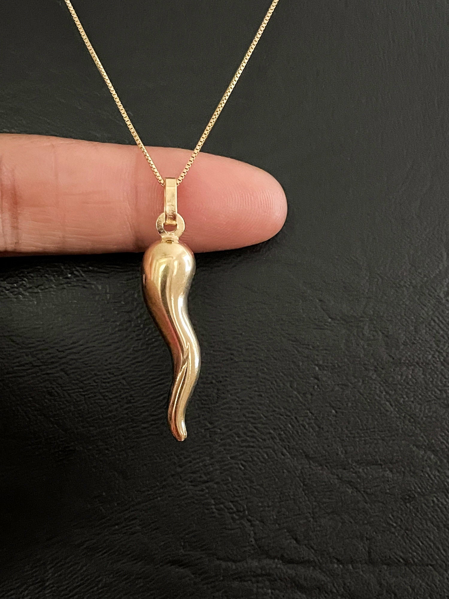 Gold Italian Horn Necklace Gold Horn 