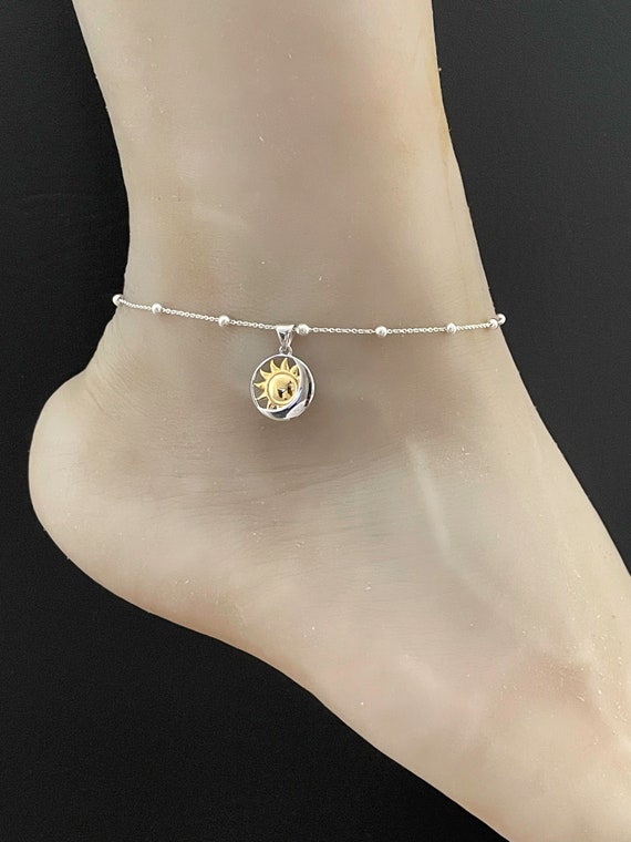 Sun and on sale moon ankle bracelet