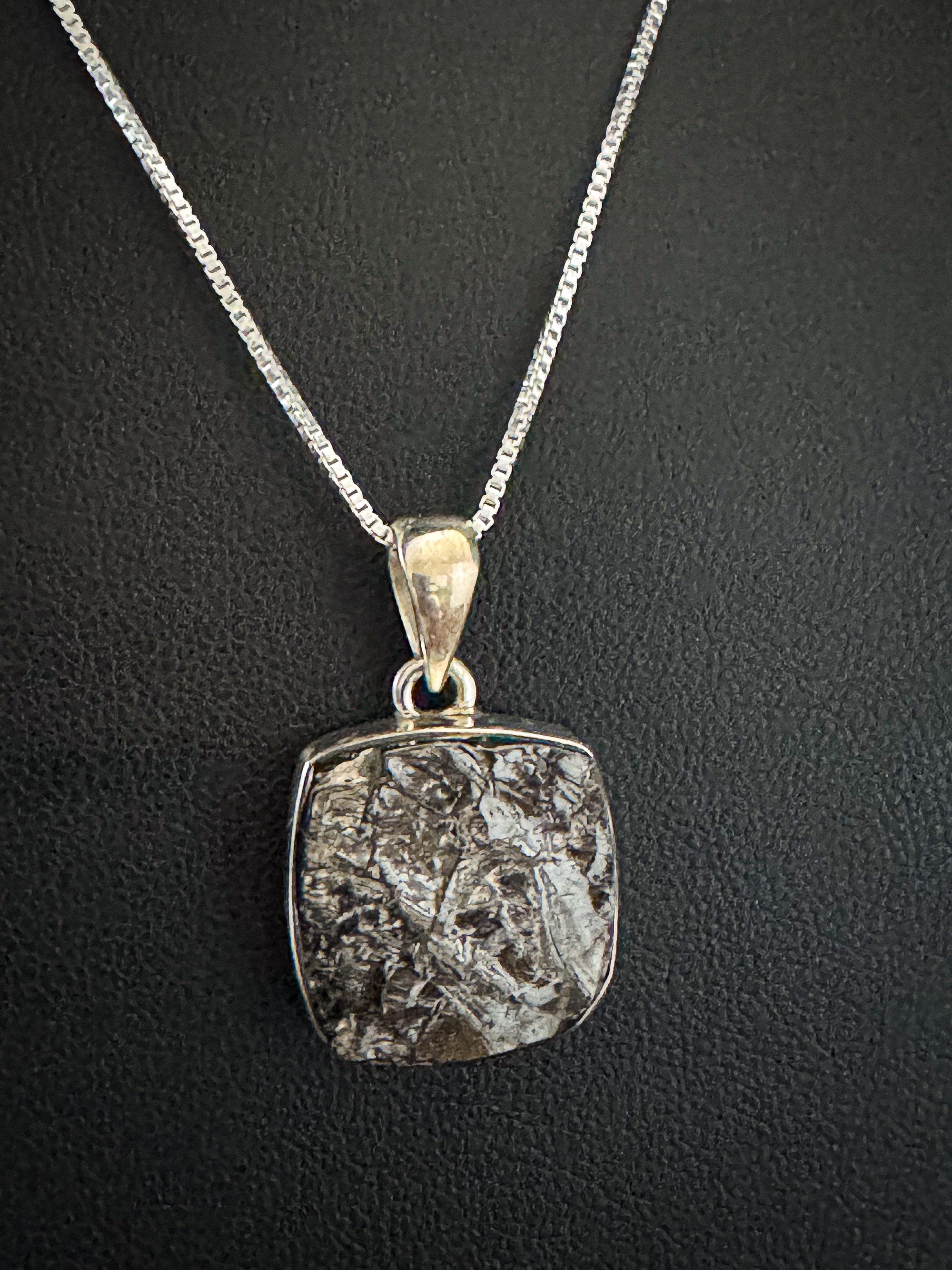 PE＿ Genuine Shungite Noble Necklace, Sterling Silver Elite Noble