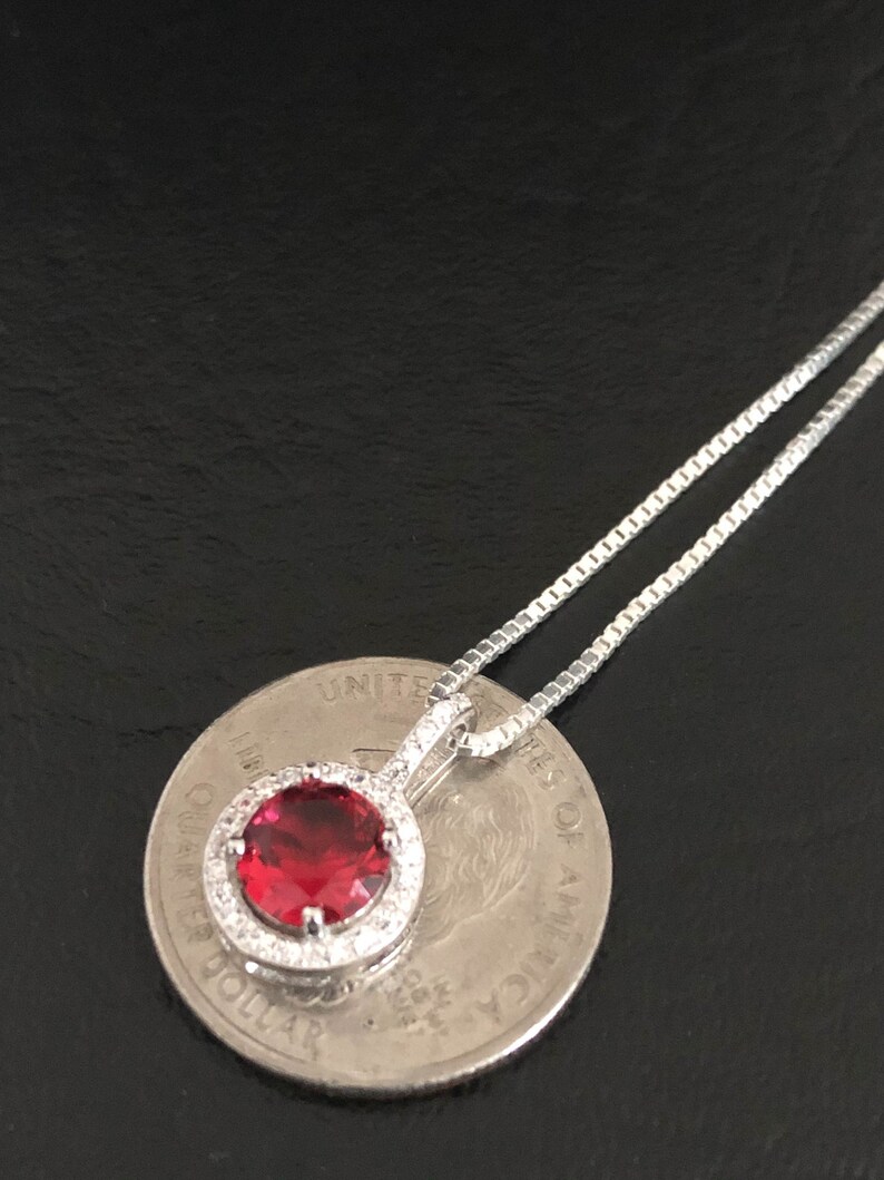 Sterling Silver Halo Pendant Minimalist CZ Jewelry Bridal Wedding Necklace January-December Birthstone Jewelry Birthstone Necklace
