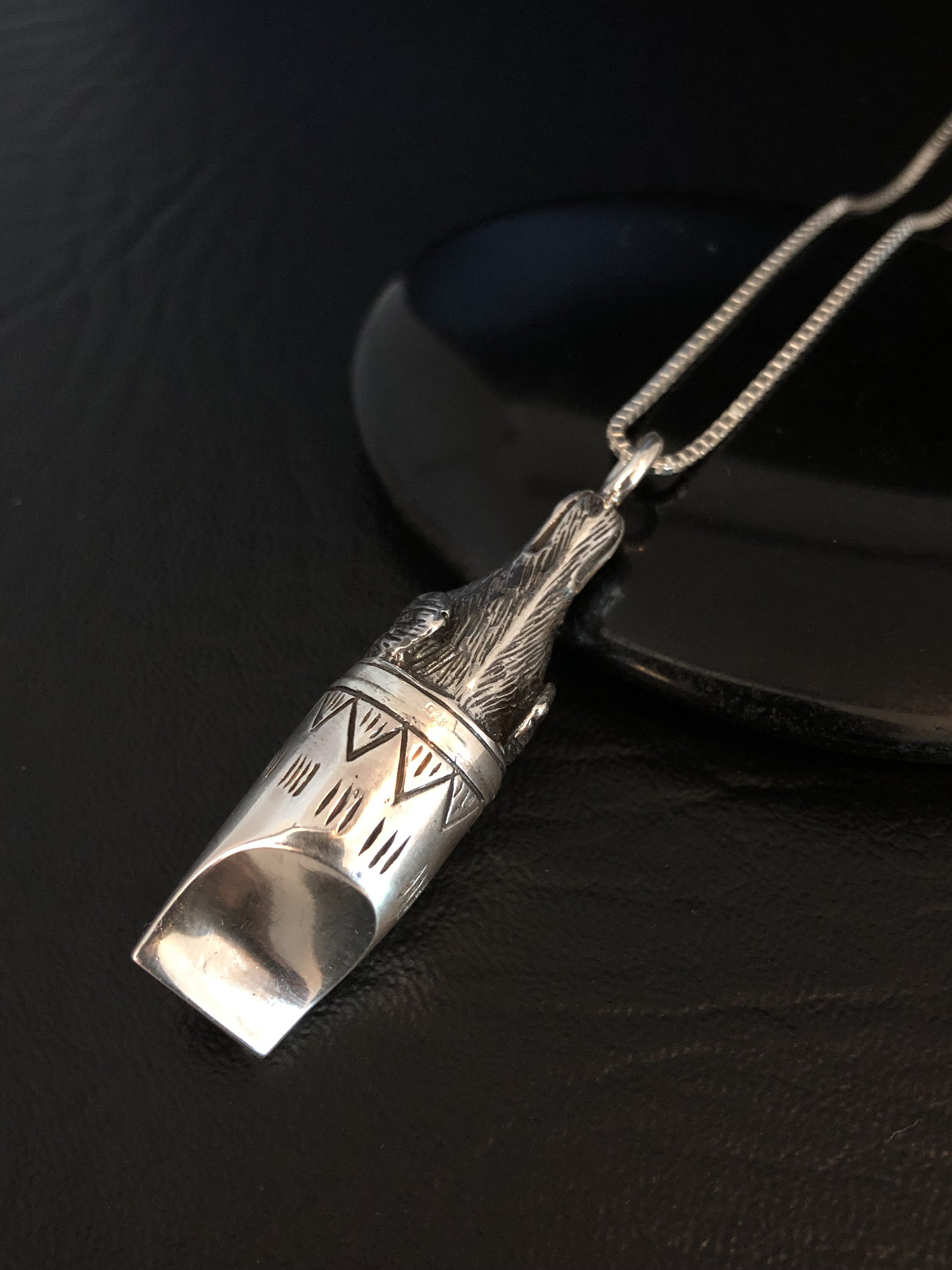 Dog Whistle Necklace Sterling Silver Dog Whistle Necklace Etsy