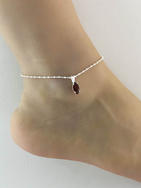 garnet ankle bracelet