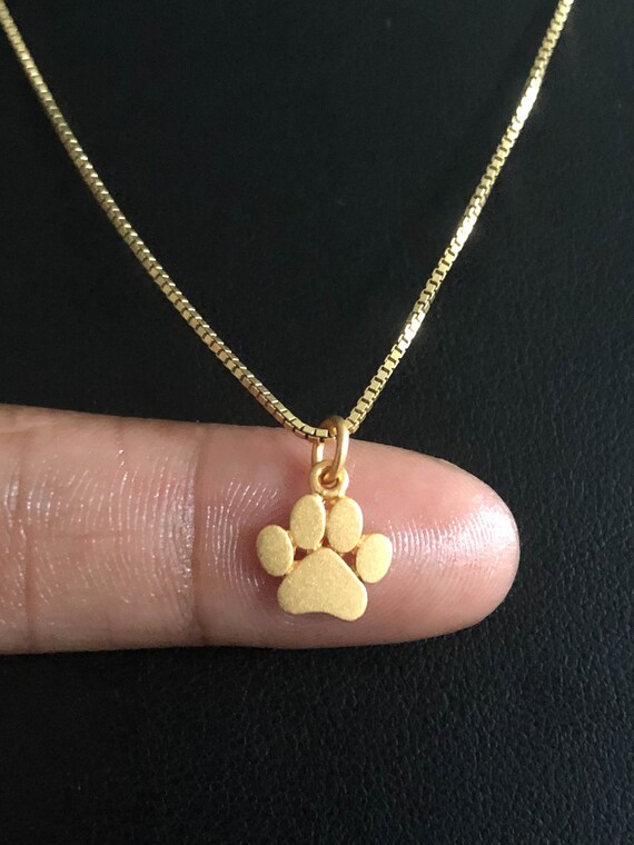 Gold Paw Print Necklace Gold Paw Print 