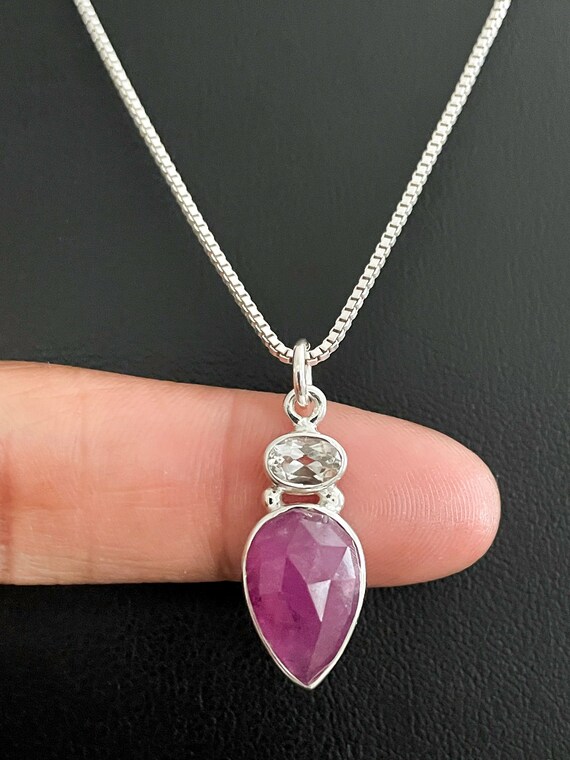 Sterling Silver Amethyst And White Topaz Oval Filigree Teardrop Pendant Sterling Silver Amethyst And White Topaz Oval Filigree Teardrop Pendant