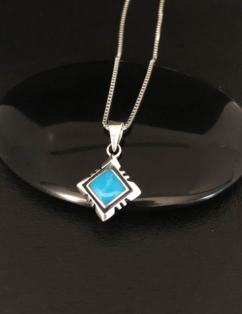 Sterling Silver Turquoise Pendant December Birthstone Jewelry Natural Gemstone Jewelry Genuine Turquoise Necklace Gift For Girlfriend