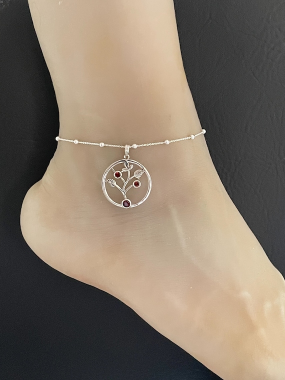 Garnet ankle bracelet sale