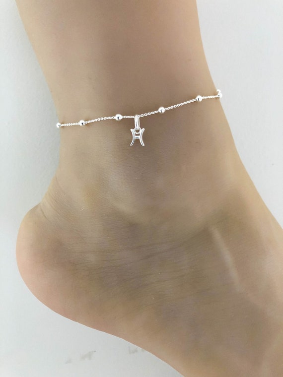 Petite Pisces Anklet Sterling Silver Beaded Ankle Bracelet Good