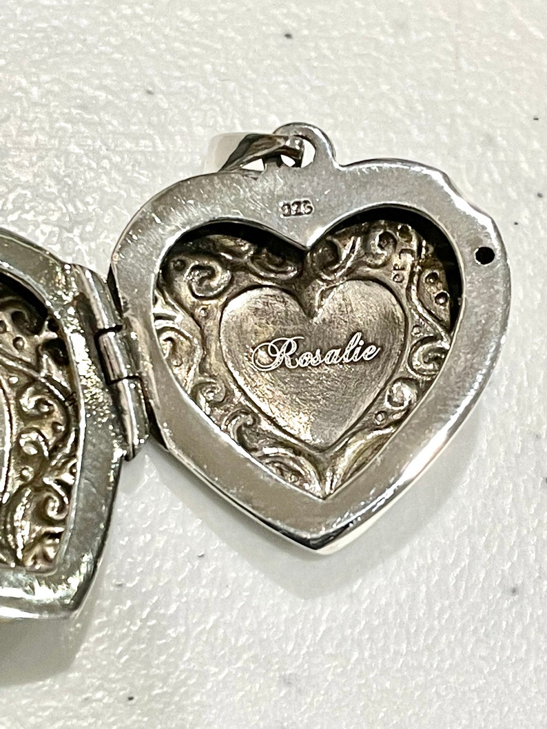 Victorian Heart Locket Necklace, Sterling Silver Locket Pendant, Heart Locket Necklace, Photo Locket Jewelry, Anniversary Gift for Her image 10