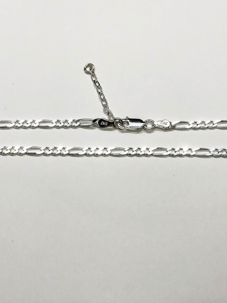 10" Sterling Silver .925 Cuban Figaro Rope Chain Anklet – Fashion Marina Style - View #3