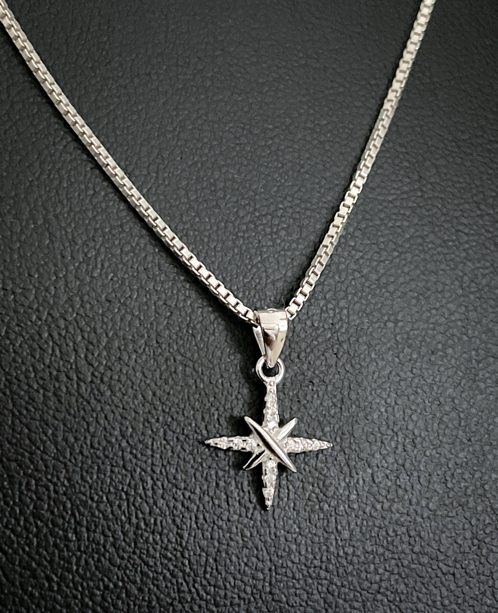Star Necklace, Lucky Pendant 3D, Sterling Silver Minimalist