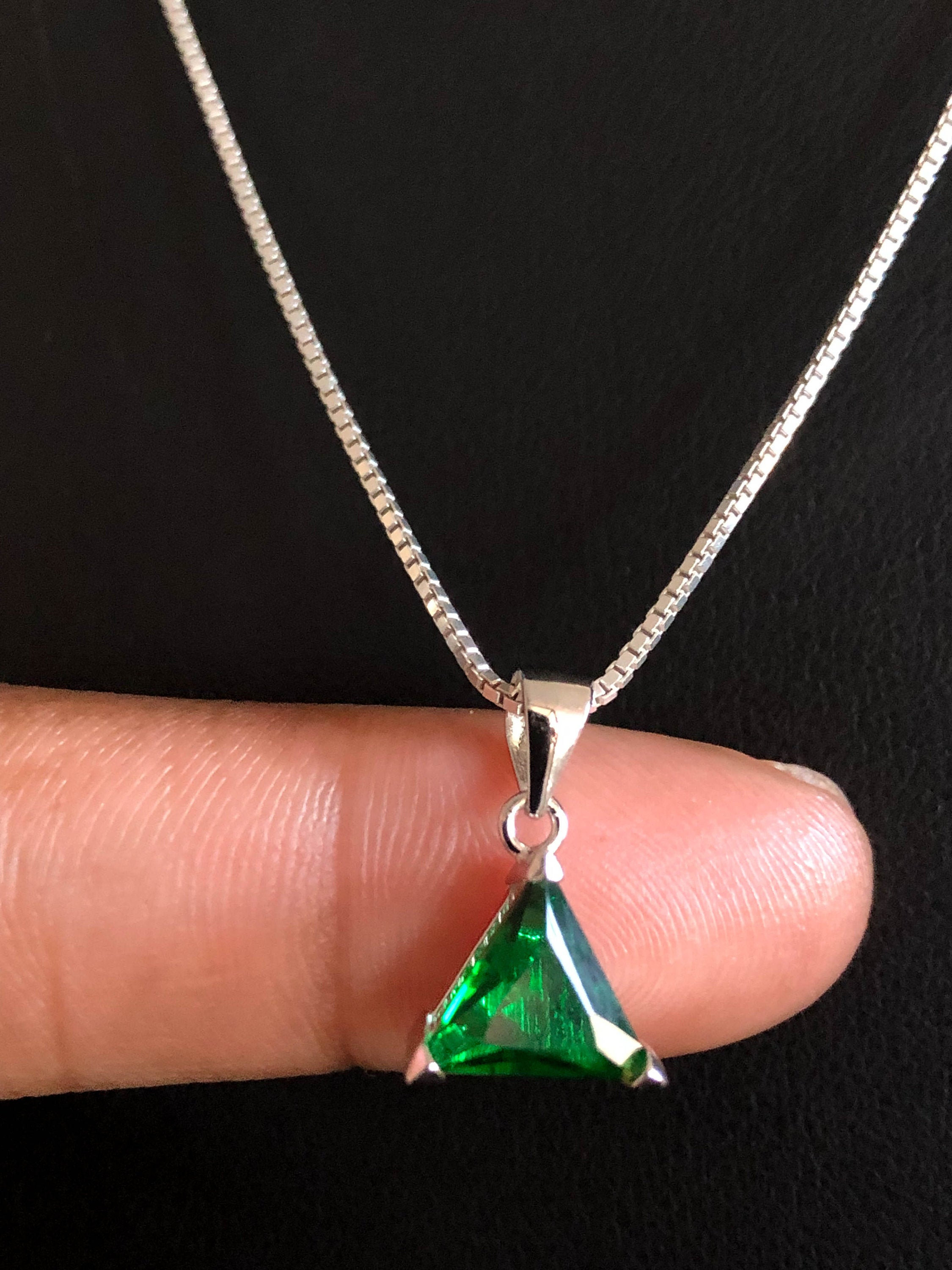 CZ Birthstone Necklace, Sterling Silver Birthstone Pendant