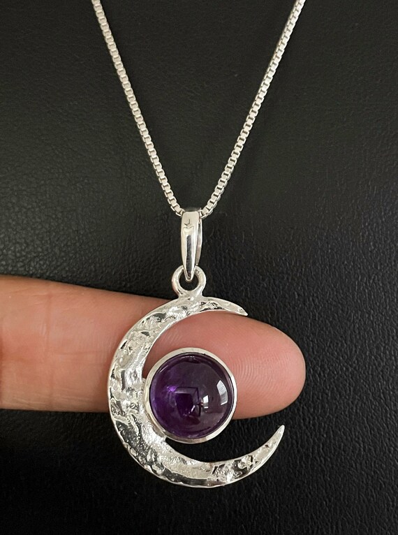 Amethyst Gemstone Celtic pendant 925 sterling silver size Height 27mm x 19mm Wd 