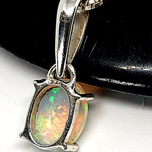 Ethiopian Opal Pendant Genuine White Opal Necklace October - Etsy