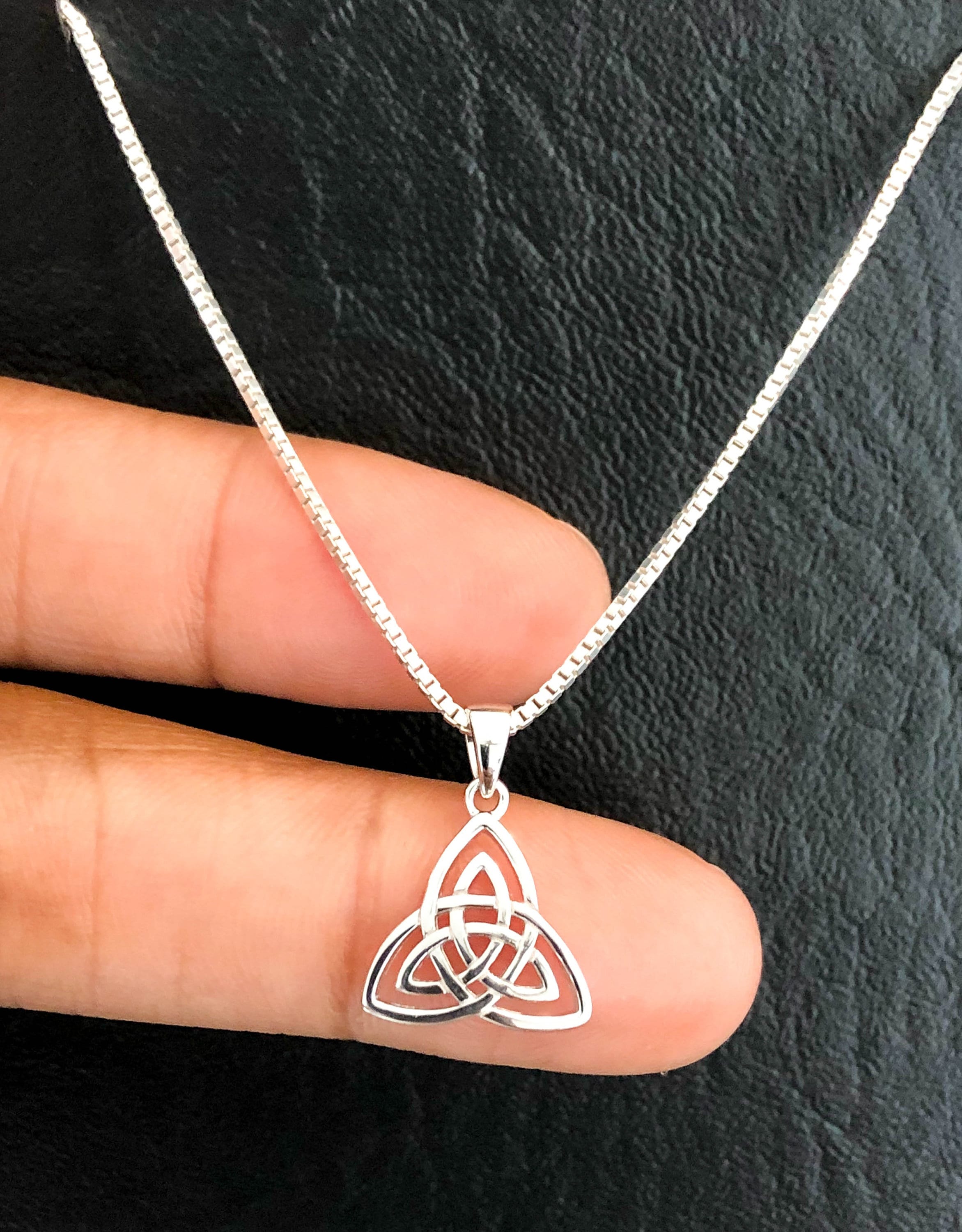 Trinity Necklace, Sterling Silver Triquetra Necklace, Celtic Knot