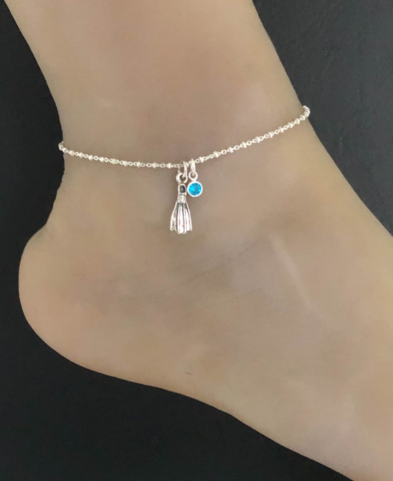 Tobillera de aleta de natación pulsera tobillo con cuentas - Etsy España