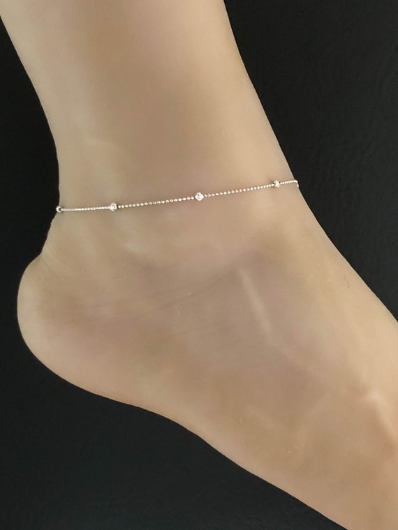 choose length Solid 925 Belcher Chain Ankle Bracelet Sterling Silver Anklet 