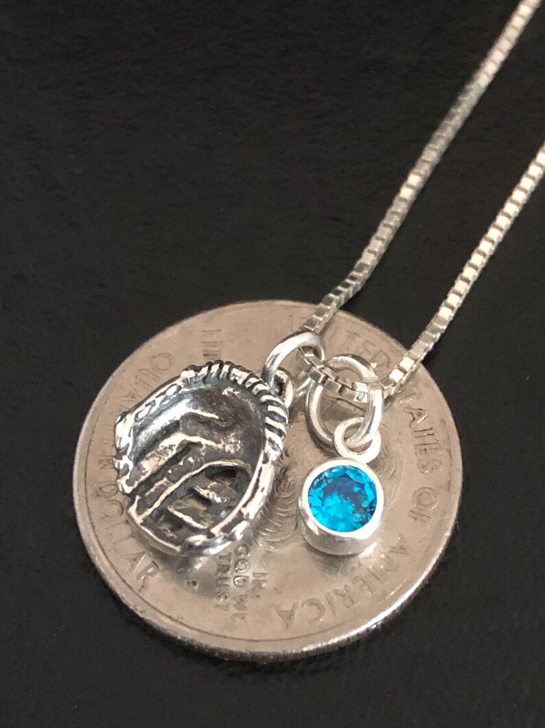Baseball Glove Necklace Sterling Silver Baseball Glove Etsy