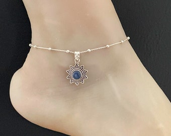 本物のカイヤナイトサンシャインアンクレット、スターリングシルバー