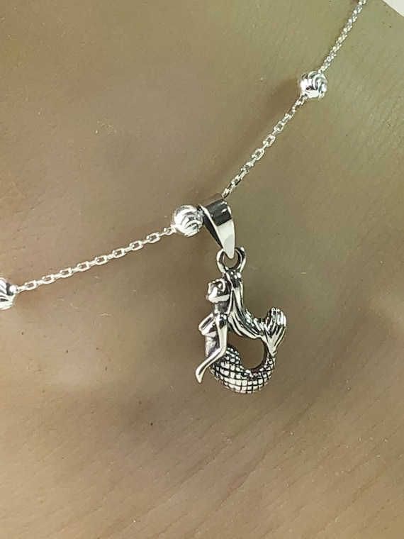 Tobillera De Gato, Pulsera De Tobillo Con Cuentas De Plata De Ley