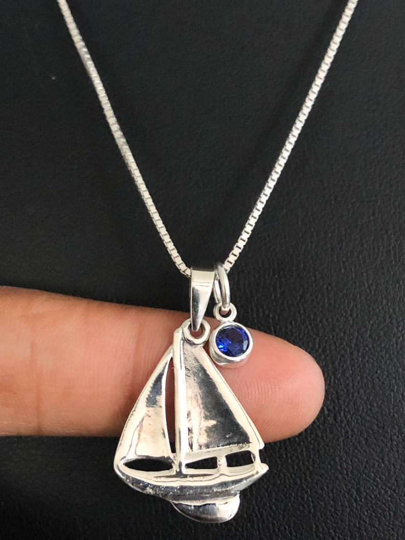Sail Boat Necklace Sterling Silver Sailboat Pendant Etsy