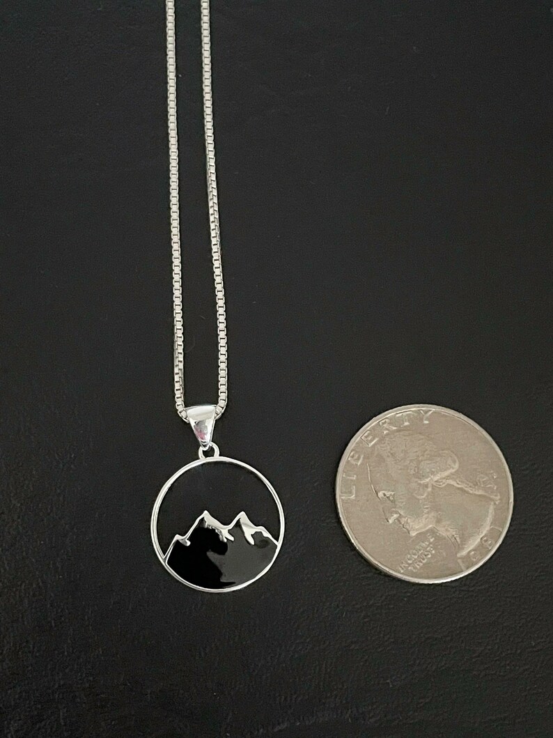 Mountain Necklace Sterling Silver Mountain Pendant Mountain - Etsy