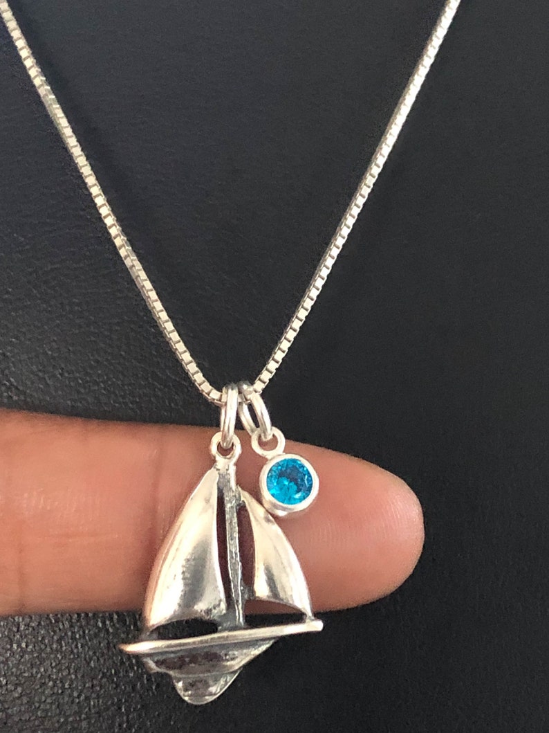 Sail Boat Necklace Sterling Silver Sailboat Pendant Etsy