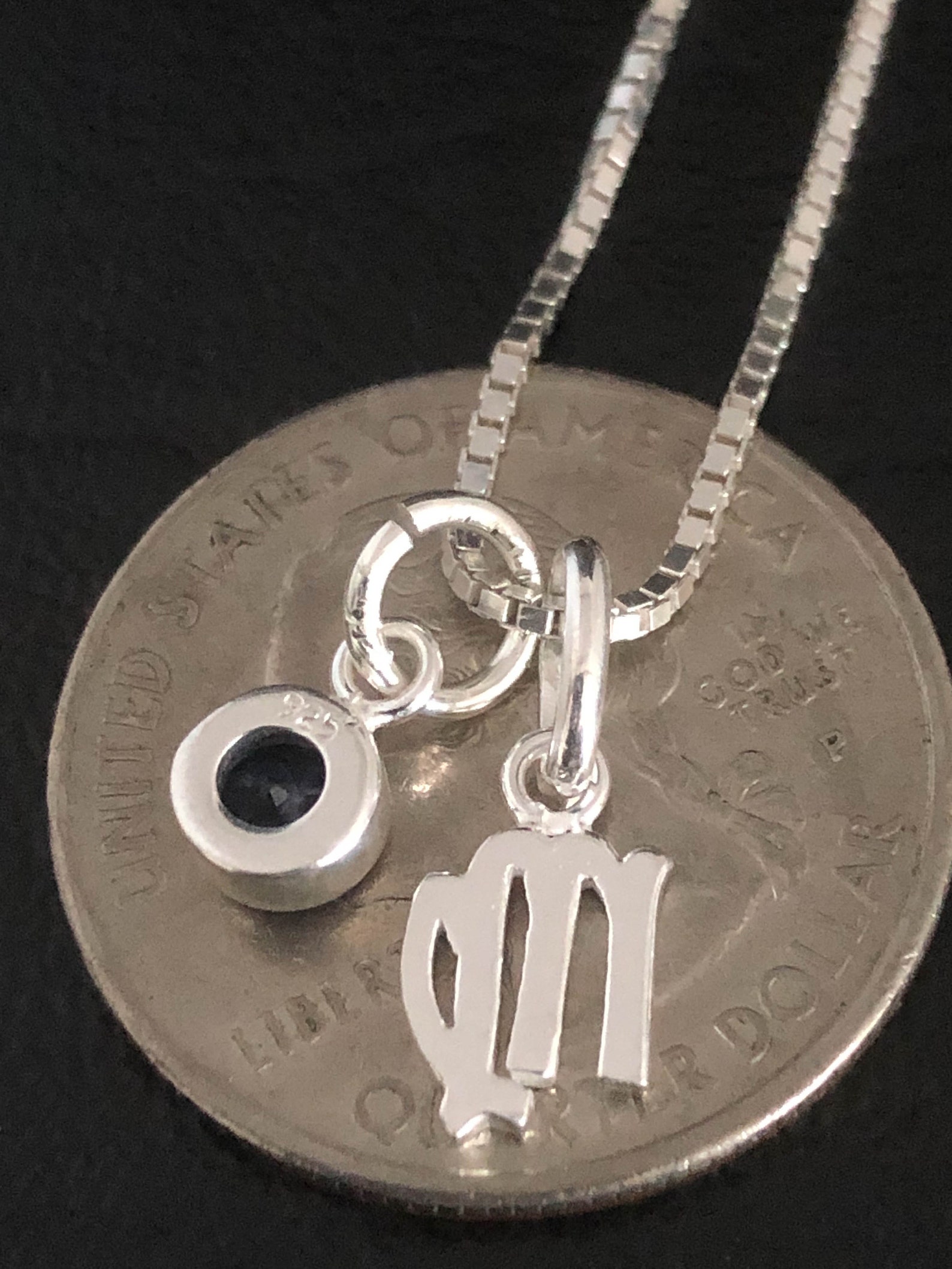 Petite Virgo Necklace Sterling Silver Virgo Pendant August Etsy