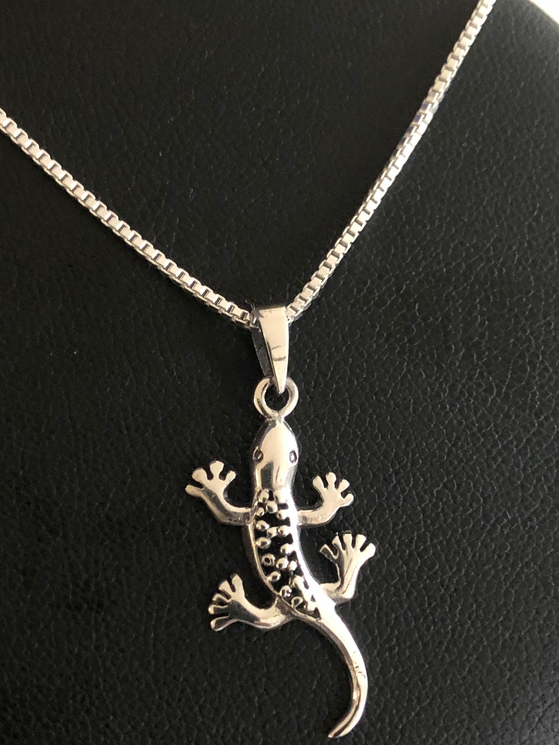 Lizard Necklace Sterling Silver Lizard Pendant Lizard Charm Etsy