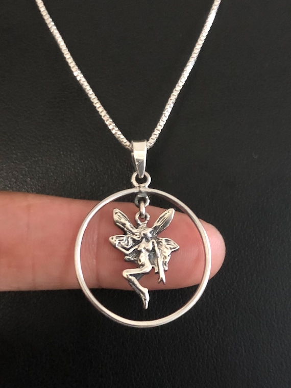 PS: Fairy Sterling Silver pendant 妖精 Fairy Necklace, Sterling Silver Fairy Pendant, Gift for