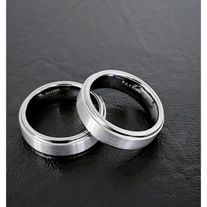 Laser Engraving Tungsten Ring, Laser Engraving Wedding Band, Engagement Band, Inside Laser Initials Ring, 6MM Laser Tungsten Band
