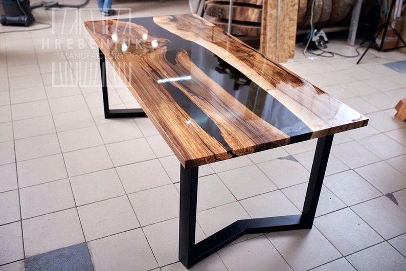 epoxy resin river kitchen table