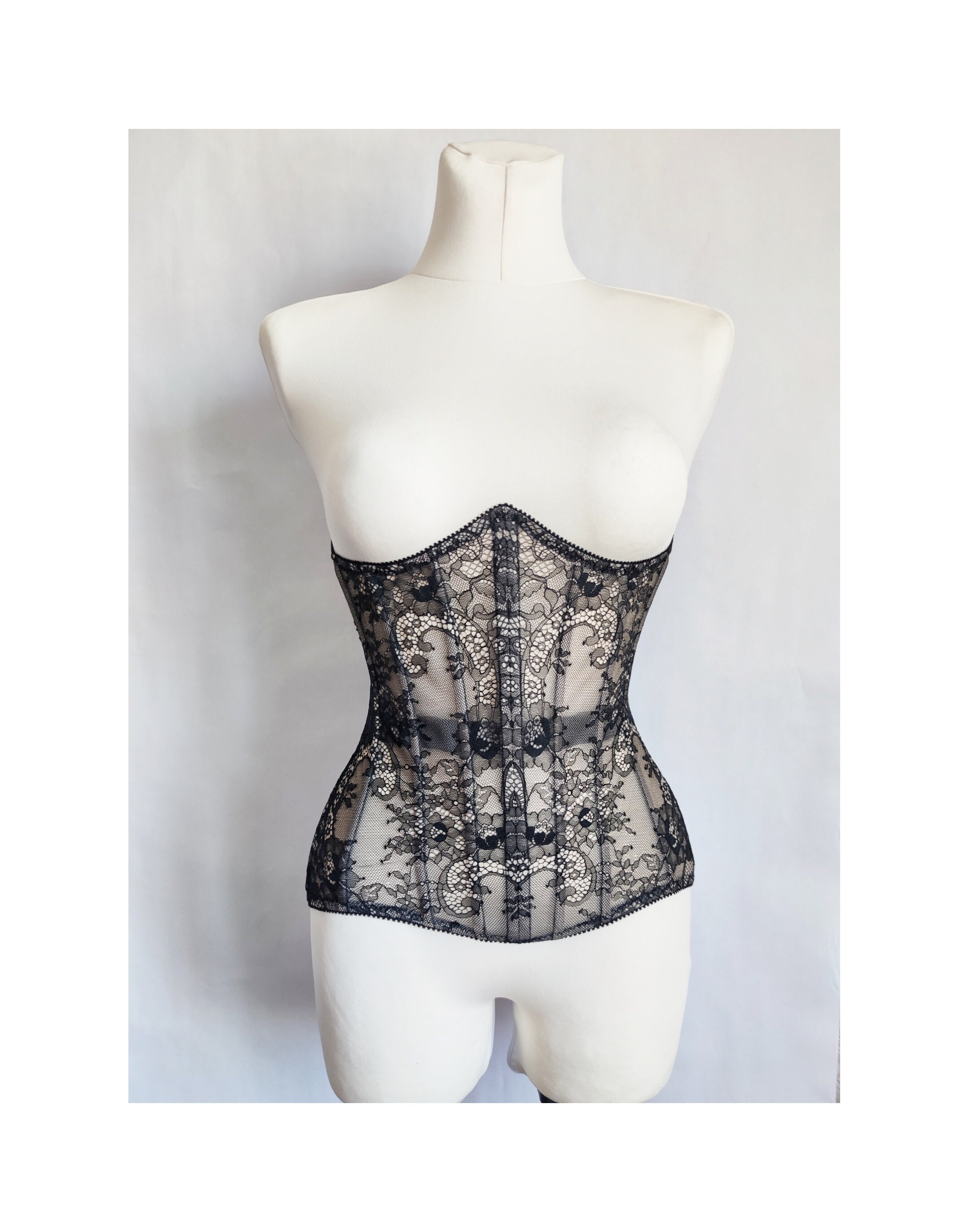 Black Lace Underbust Corset White Wedding Corset Corset Bride Women Sexy Lingerie steel Bones Corset Beige Mesh Corset victorian Corset Etsy