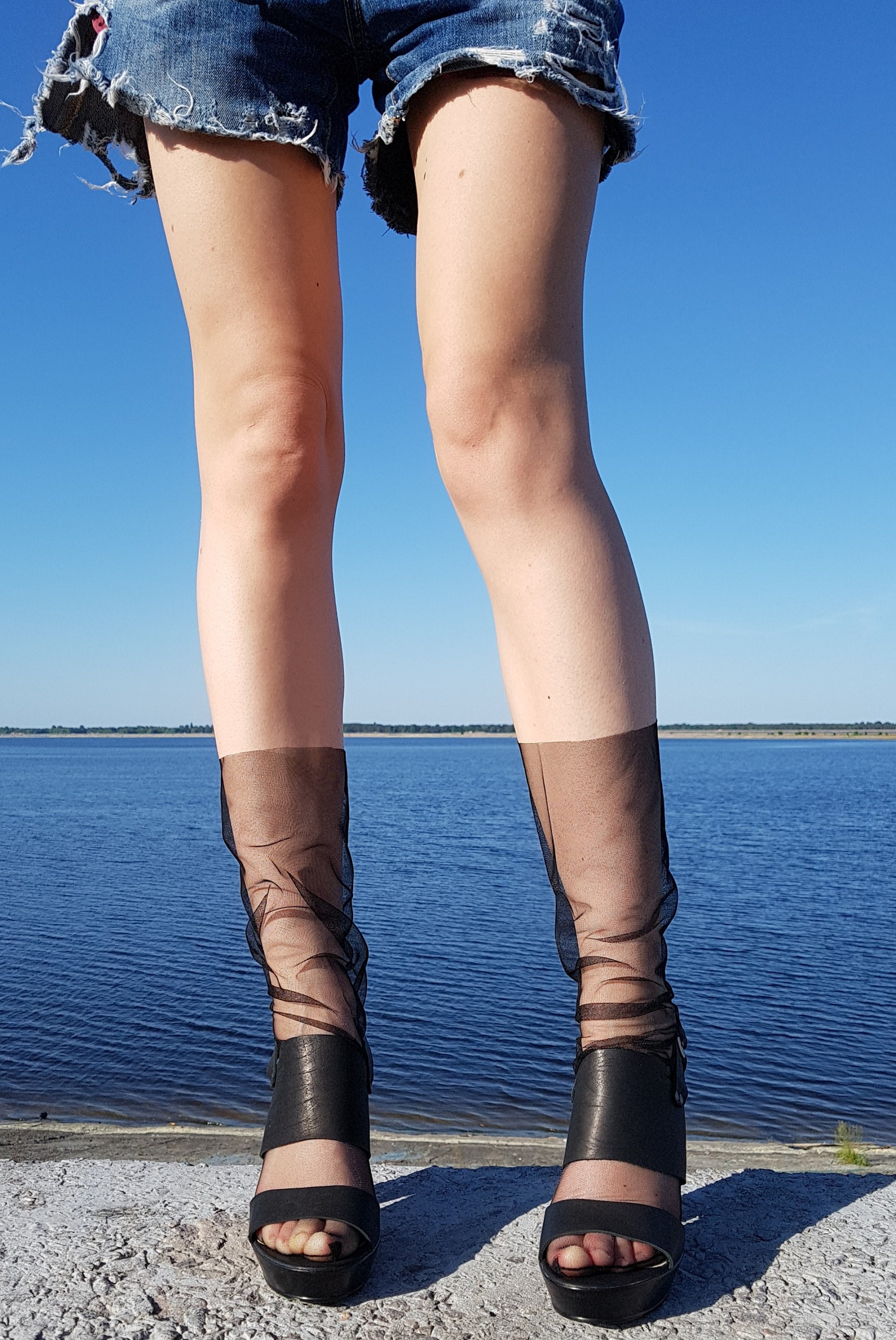 Black Mesh Socks Sheer Socks Tulle Transparent Ankle Etsy