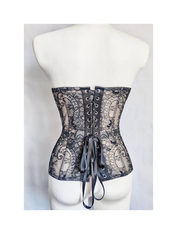 Black underbust corset discount