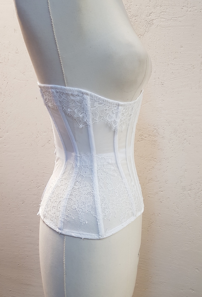 White lace underbust corset wedding corset corset bride Etsy
