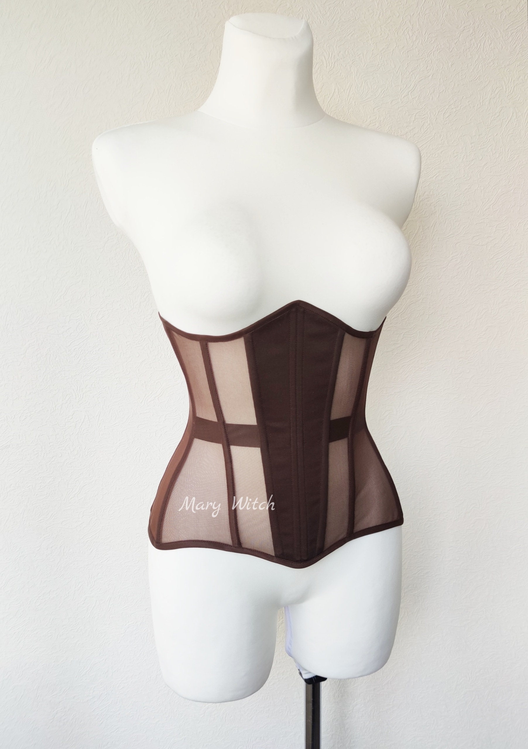 Mesh Underbust Corset With Steel Boned for Waist - Etsy