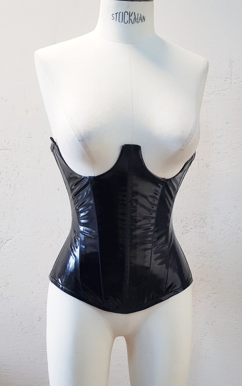 Black Heavy Duty Steel Boned Corset Under Bust Waist Training Etsy