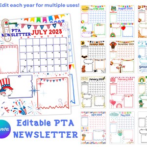 PTA newsletter bundle, editable newsletter, PTA newsletter, PTA packets, pta materials, pta printable