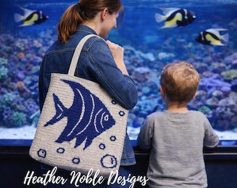 Angelfish Tote - Mosaic Crochet Pattern (PDF Pattern)