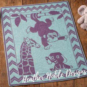 Baby Safari - Mosaic Crochet Blanket Pattern (PDF Pattern)